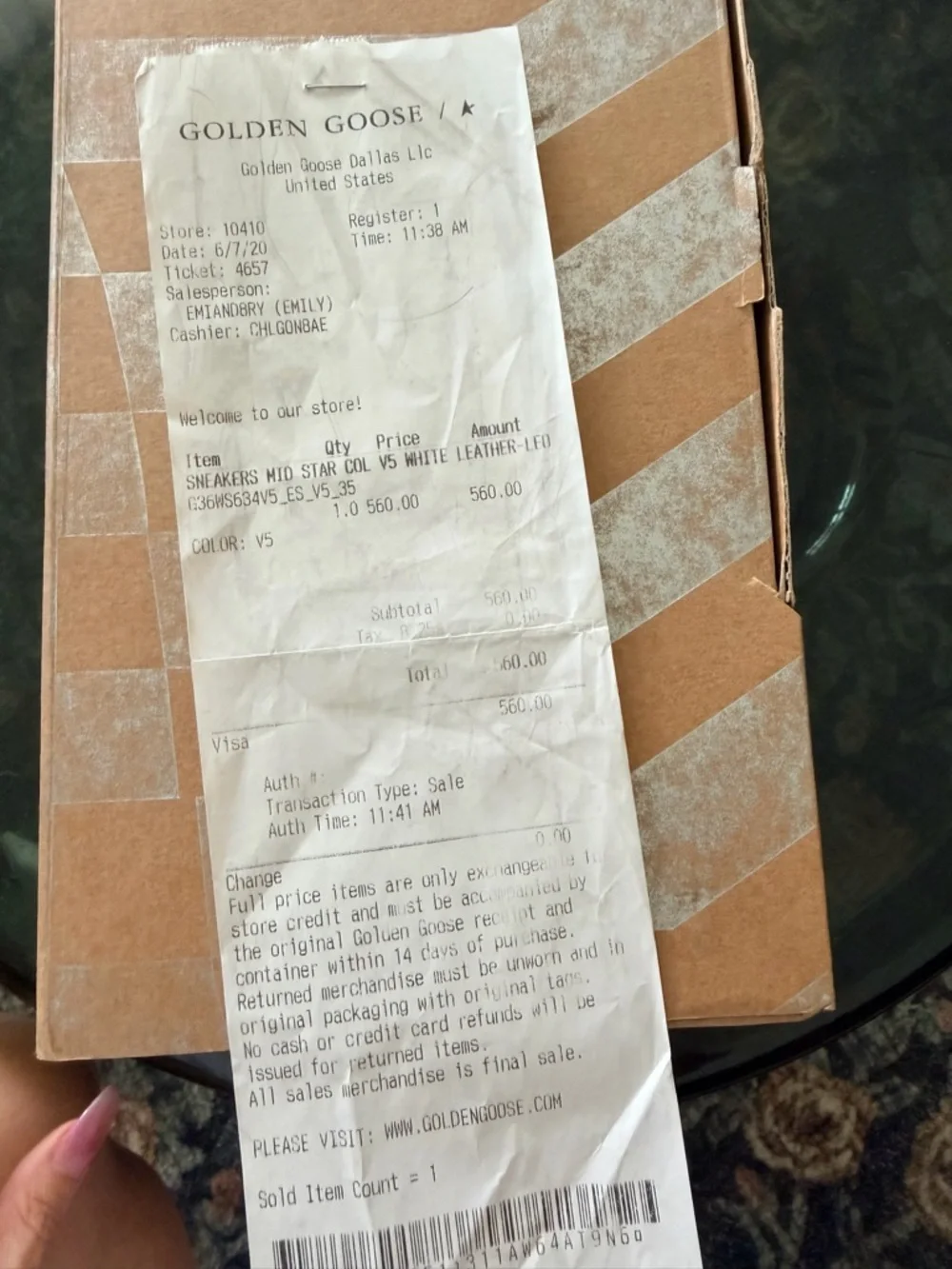 Golden Goose MID STAR White Sneakers with Yellow Star & Leopard Accent - Picture 7 of 7